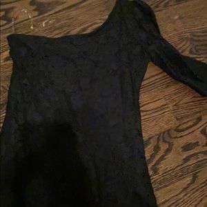 Off the shoulder lace black dress